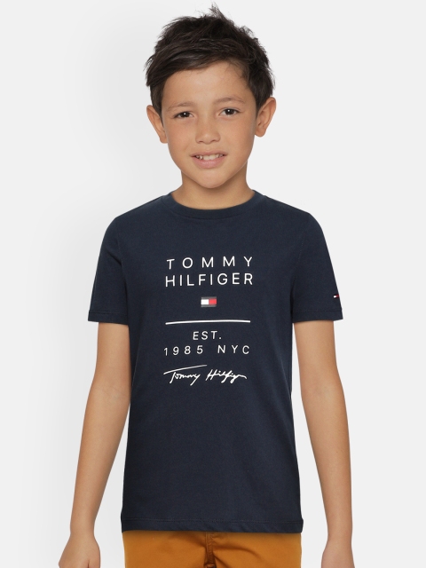 

Tommy Hilfiger Boys Navy Blue BB MSW Brand Logo Organic Cotton T-shirt