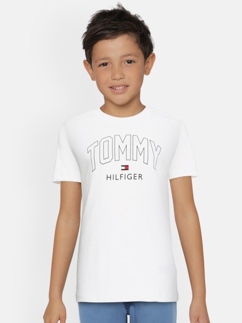 

Tommy Hilfiger Boys White Brand Logo Organic Cotton T-shirt