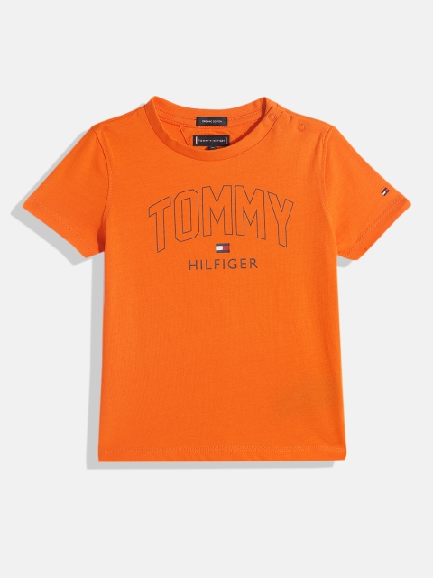 

Tommy Hilfiger Boys Orange Brand Logo Organic Cotton T-shirt
