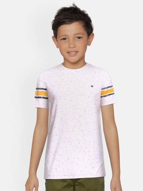 

Tommy Hilfiger Boys Off White Self Design T-shirt