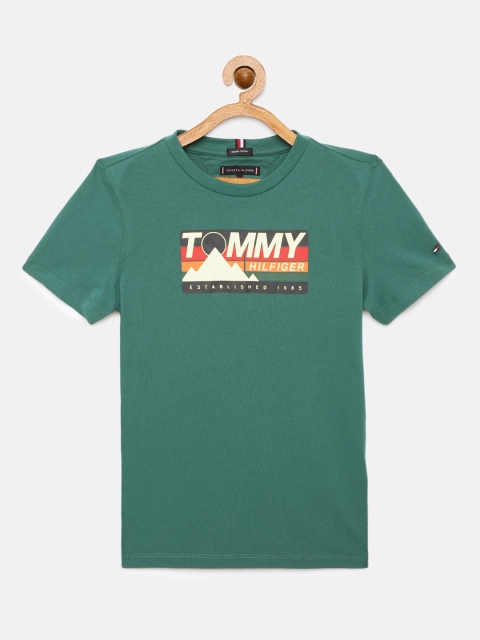 

Tommy Hilfiger Boys Green Printed Organic Cotton T-shirt