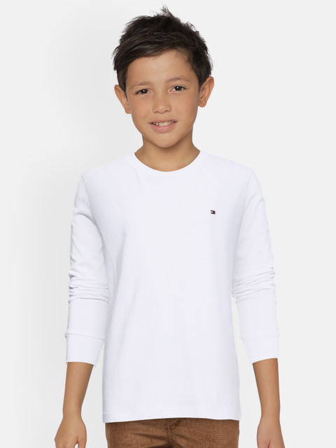 

Tommy Hilfiger Boys White Solid Organic Cotton T-shirt