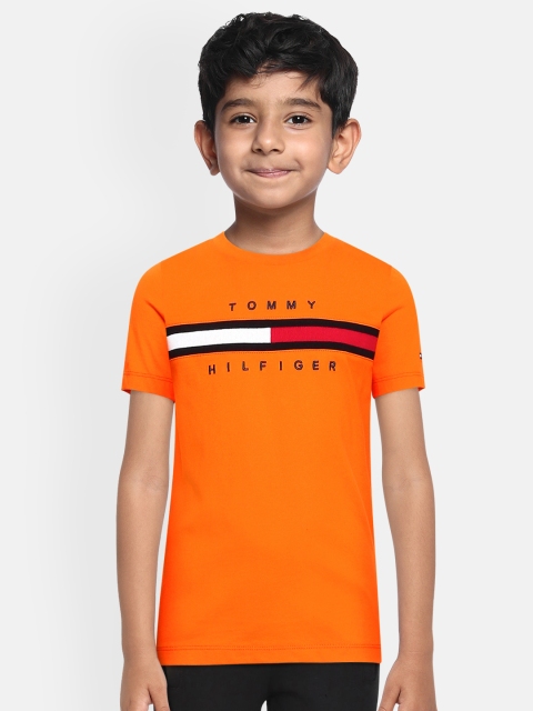 

Tommy Hilfiger Boys Orange Brand Logo Printed Organic Cotton T-shirt