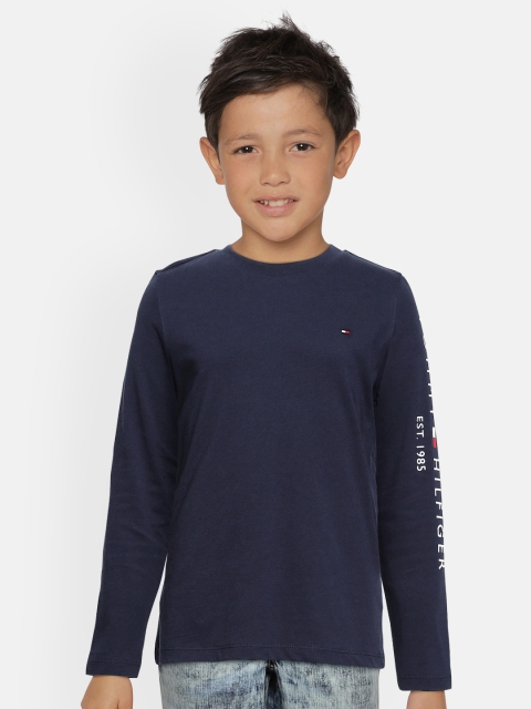

Tommy Hilfiger Boys Navy Blue Brand Logo Organic Cotton T-shirt