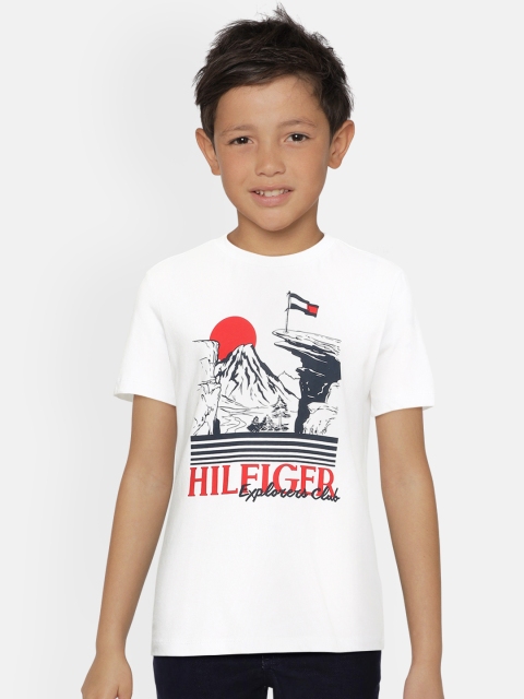 

Tommy Hilfiger Boys White Organic Cotton Printed T-shirt