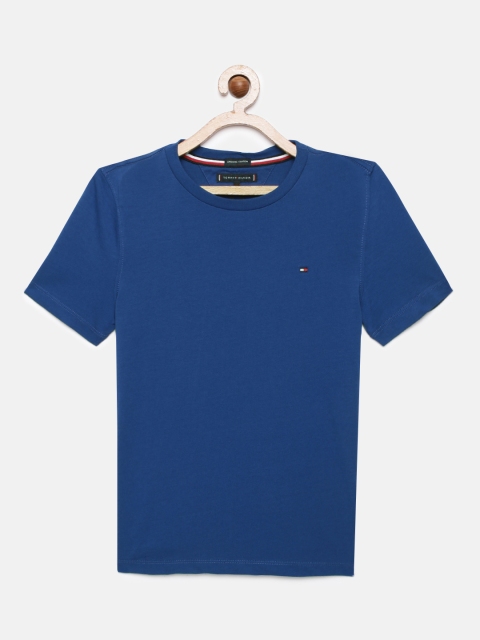 

Tommy Hilfiger Boys Blue Solid Organic Cotton Regular Fit Organic Cotton T-shirt