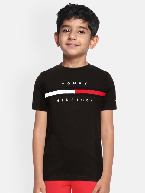 

Tommy Hilfiger Boys Black Brand Logo Organic Cotton T-shirt