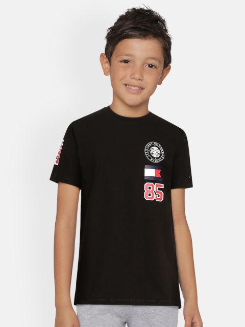 

Tommy Hilfiger Boys Black BB FUN BADGE Typography Printed T-shirt