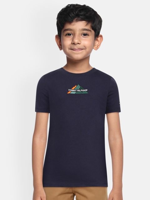 

Tommy Hilfiger Boys Navy Blue Organic Cotton T-shirt