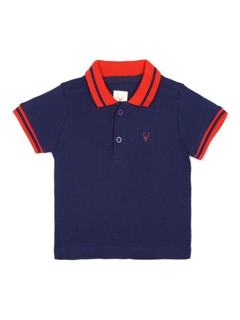 

Allen Solly Junior Boys Navy Blue Solid Polo Collar T-shirt