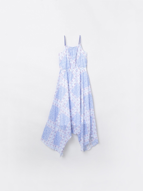 

max Girls Blue & White Floral Dress