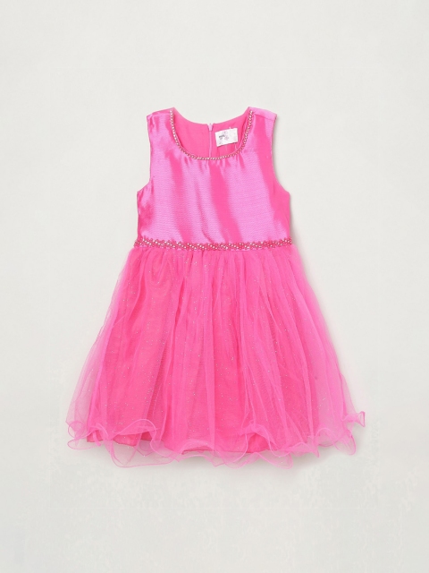 

max Girls Magenta Embellished Fit & Flare Dress