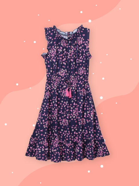 

max Girls Blue & Purple Floral Maxi Midi Dress
