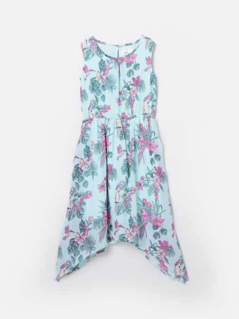

max Girls Blue & Pink Floral Maxi Dress