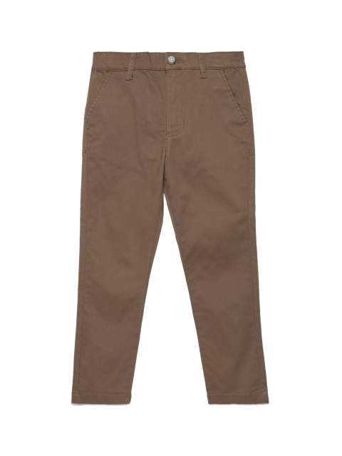 

UNDER FOURTEEN ONLY Boys Brown Solid Slim Fit Chinos Trousers