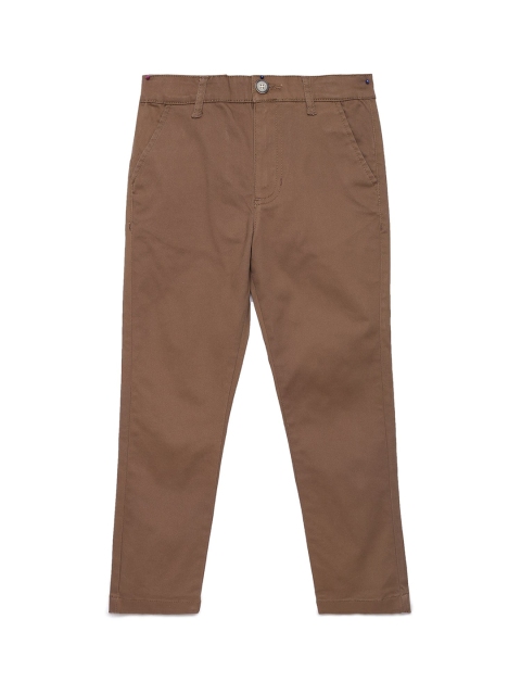 

UNDER FOURTEEN ONLY Boys Brown Slim Fit Chinos Trousers