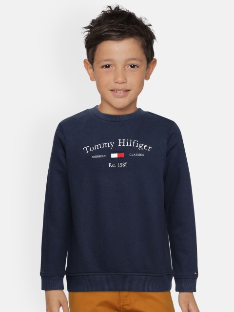 

Tommy Hilfiger Boys Navy Blue Embroidered Organic Cotton Sweatshirt
