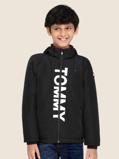 

Tommy Hilfiger Boys Black Typography Printed Polyester Regular Padded Jacket