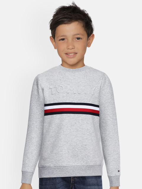 

Tommy Hilfiger Boys Grey Embossed Printed Sweatshirt