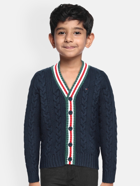 

Tommy Hilfiger Boys Navy Blue Solid Cardigan