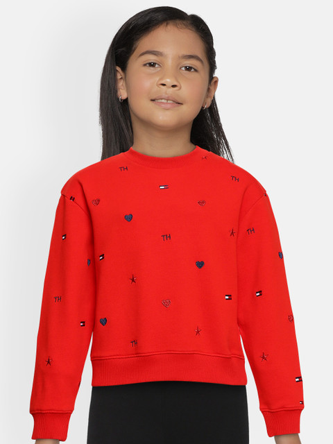 

Tommy Hilfiger Girls Red Embroidered Sweatshirt