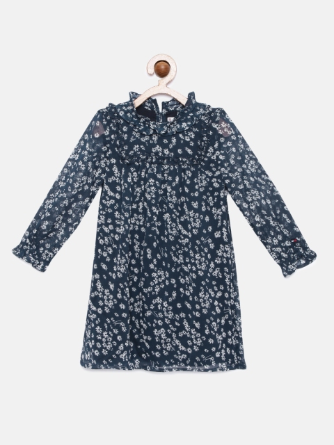 

Tommy Hilfiger Girls Blue Floral A-Line Dress
