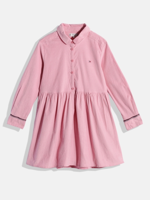 

Tommy Hilfiger Girls Pink Solid Fit and Flare Dresses