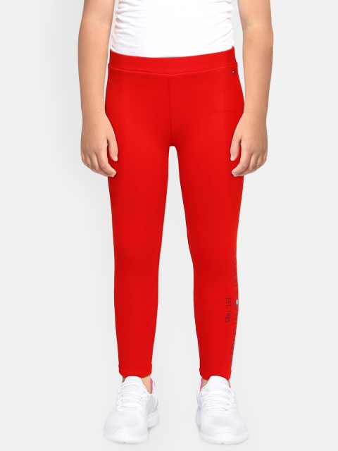 

Tommy Hilfiger Girls Red Solid Ankle Length Leggings