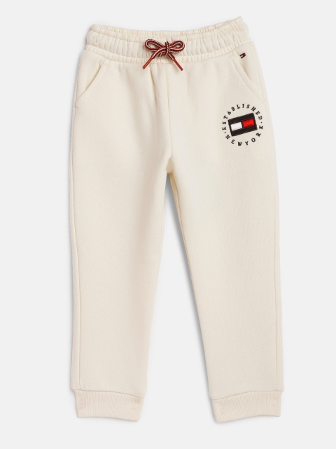 

Tommy Hilfiger Girls Off White Heritage Logo Printed Organic Cotton Sweatpants