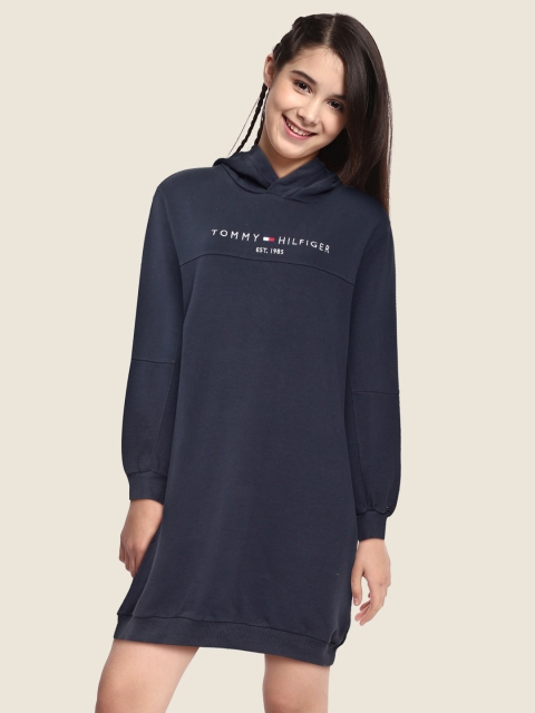 

Tommy Hilfiger Navy Blue Hooded Jumper Cotton Dress