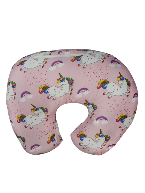 

PINKBUNNY Infants Kids Pink & White Printed Baby Feeding Removable Pillow Cover