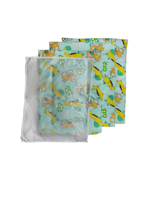 

PINKBUNNY Pack of 4 Green Animals Printed Bed Matt