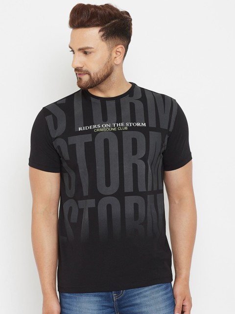 

Crimsoune Club Men Black Typography Printed Slim Fit T-shirt