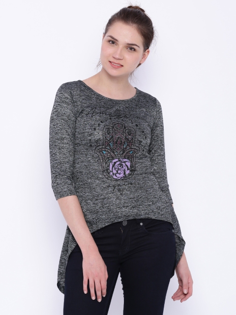 

Deal Jeans Women Charcoal Printed Top