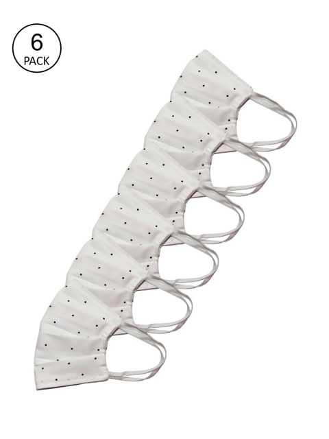 

Bellofox Unisex Pack Of 6 White & Black Printed 3-Ply Pure Cotton Reusable Protective Outdoor Masks