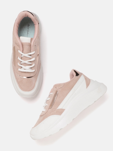 

Mast & Harbour Women Peach-Coloured Colourblocked Sneakers