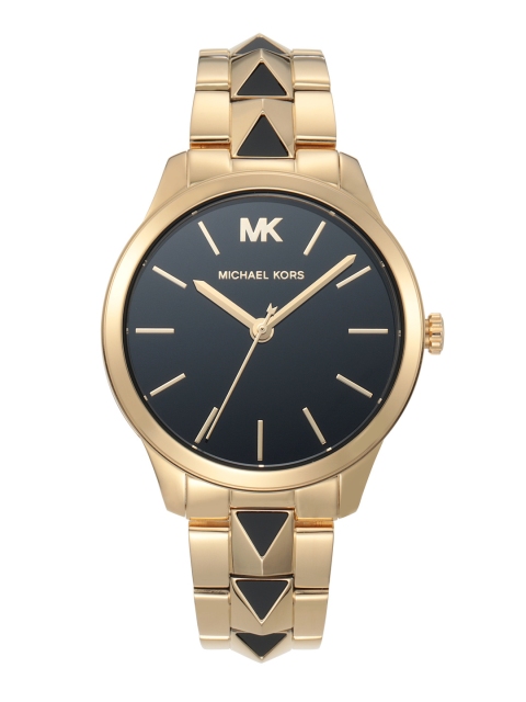 

Michael Kors Women Black Runway Mercer Analogue Watch MK6669, Gold