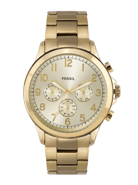 

Fossil Men Yorke Gold-Toned Dial & Bracelet Style Straps Analogue Watch BQ2542