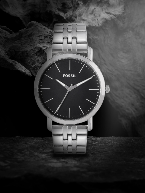 

Fossil Men Black Analogue Watch with Additional Strap BQ2466SET