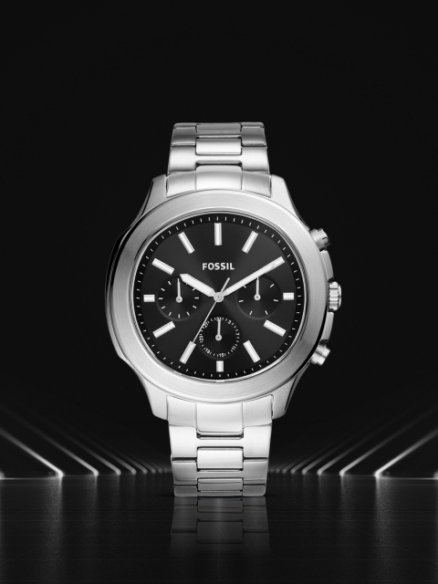 

Fossil Windfield Men Black Dial & Silver Toned Bracelet Style Analogue Watch BQ2589