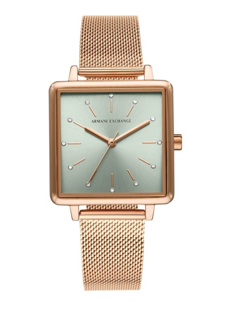 

Armani Exchange Women Green Analogue Watch AX5806, Rose gold