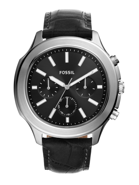

Fossil Men Windfield Black Dial & Black Leather Straps Analogue Watch BQ2592