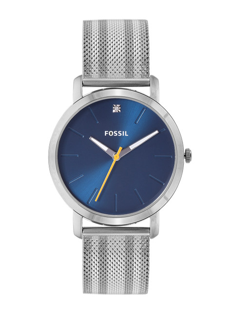 

Fossil Men Navy Blue Dial & Silver-Toned Straps Lux Luther Analogue Watch BQ2463