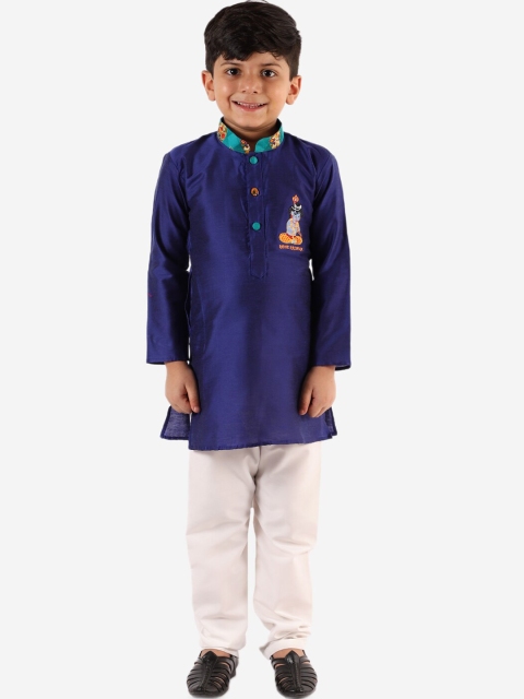 

KID1 Boys Blue Radhe Krishna Kurta With Pyjamas