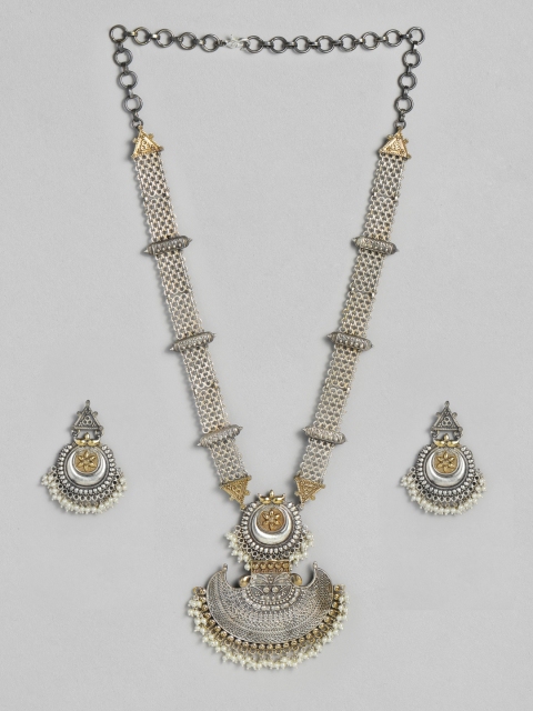 

LAIDA Gold-Toned Oxidised Silver-Plated Classic Handcrafted Jewellery Set