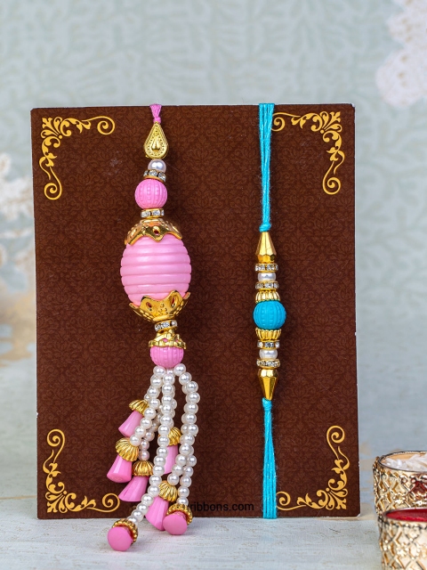 

TIED RIBBONS Multicoloured Rakhi with Card & Potli Bag Gift Set, Multi