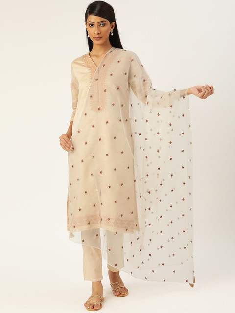 

Ancestry Off White Pure Silk Embroidered Dupatta