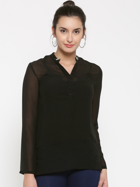 

Being Human Women Black Solid Shirt Style Top