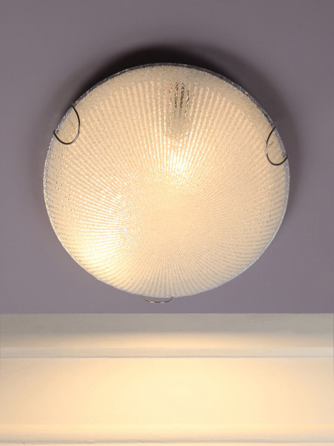 

MFD HOME FURNISHING White Glass Contemporary Flush Mount