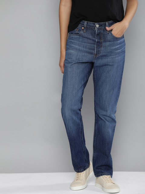 

Levis Women Blue 501 Original Straight Fit Light Fade Jeans